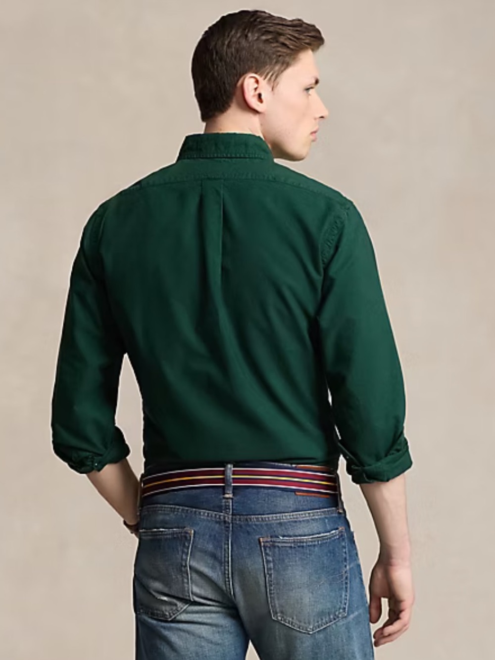 Ralph Lauren Men's Button-Down Oxford Shirt in Forest Green - Picture 2 of 7